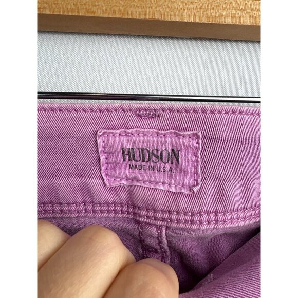 Women’s Hudson Size 28 Pinky Purple Straight Leg Jeans with Logo on Front & Back - Picture 6 of 7